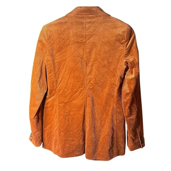 🔴 5 for $40 SALE! 
Free Assembly Orange Corduroy Lined Front Pocket Blazer sz S - Picture 12 of 13